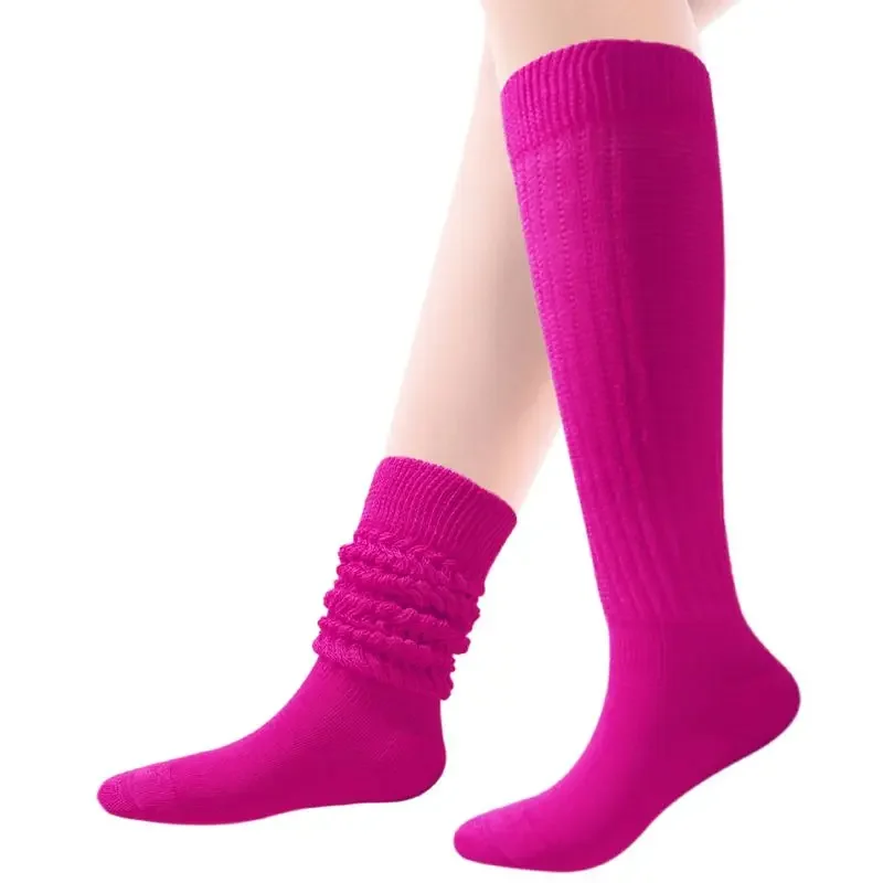 Children Sports Socks Girls Boys Soft Long Tube Socks Autumn Winter Warm Solid Color Loose Fit Running Cycling Stockings