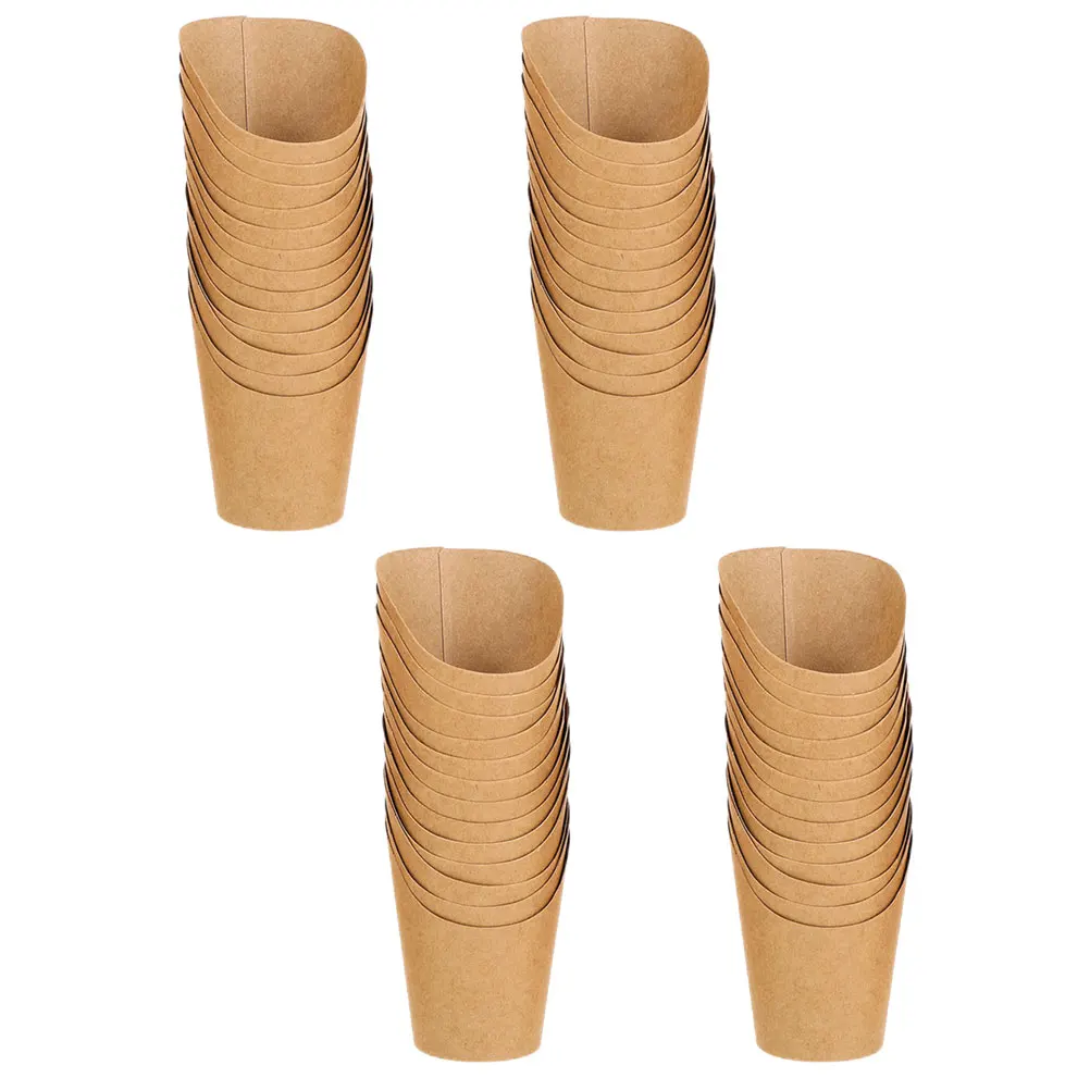 

50 Pcs 14oz Diagonal Cups Kraft Paper Snack Boxes Disposable Fries Holder Party Food Container Charcuterie Cup