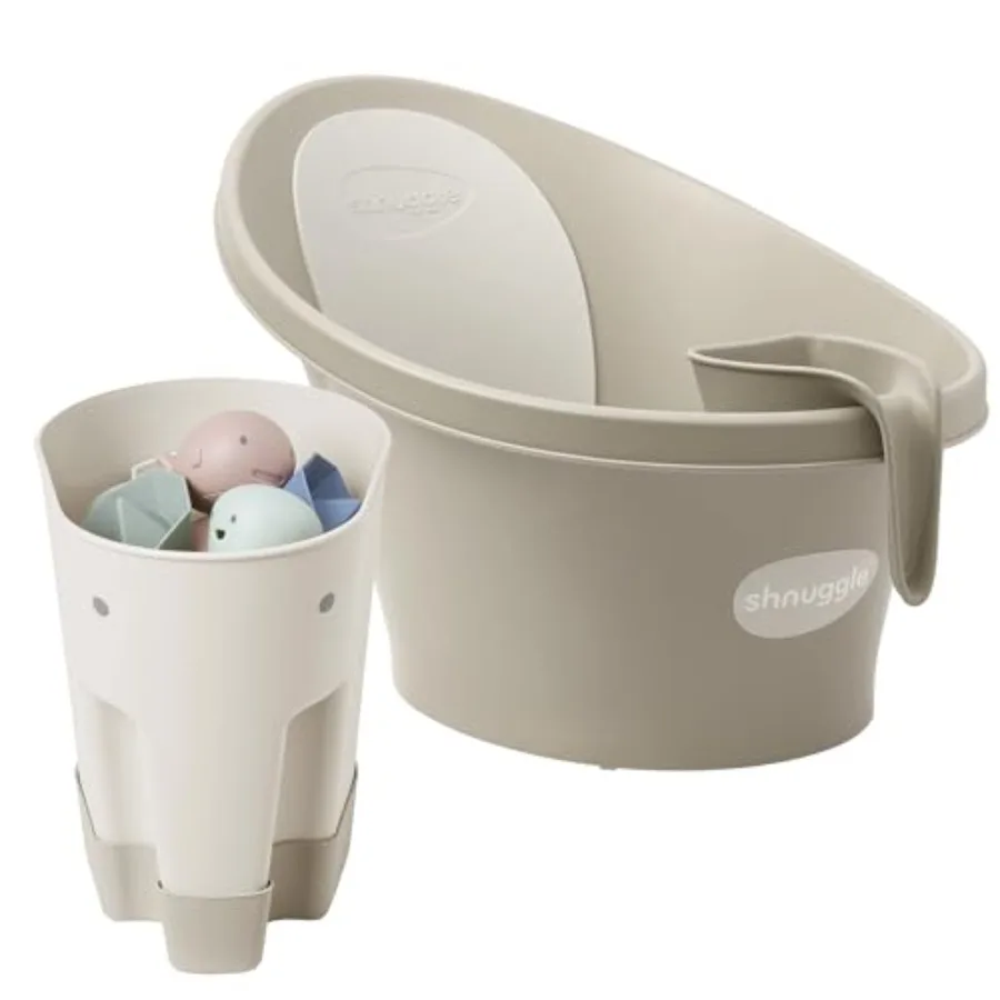 

Baby Bathtime Essentials Bundle | Newborn Bath with Support, Rinse Jug, and Ellie Toy Scoop | Practical, Eco-Friendly, and Styli