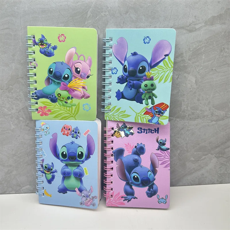 4 Pcs Mixed Disney Stitch Coil Notebook Notebook Cartoon Cute Color Inner Page Mini Notebook