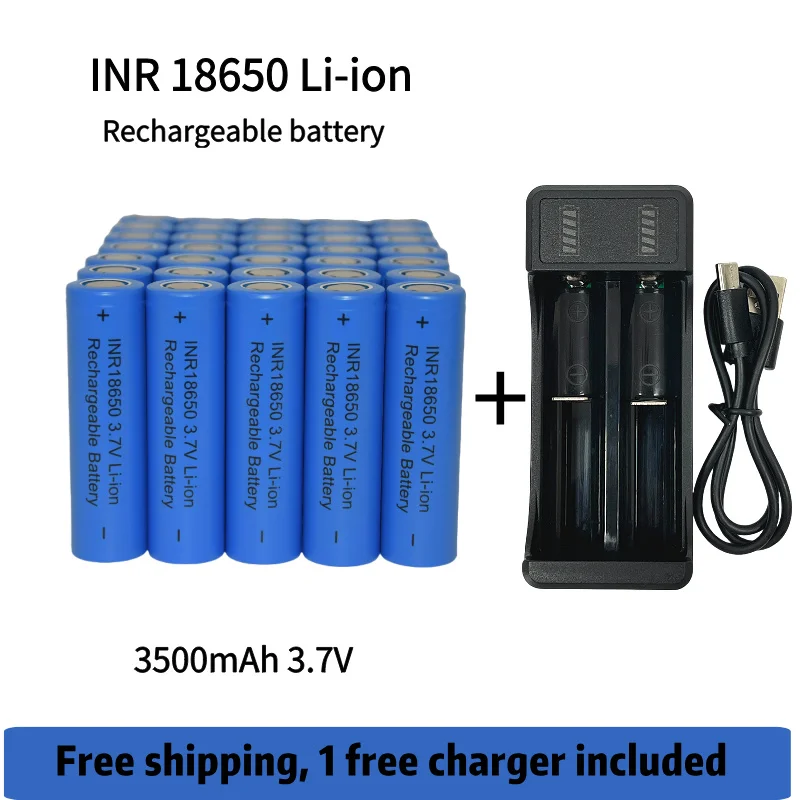 Free Shipping 18650 charger 3.7v Rechargeable Battery 3500mAh 25A 18650Battery Lithium Ion Power Battery for electric tool