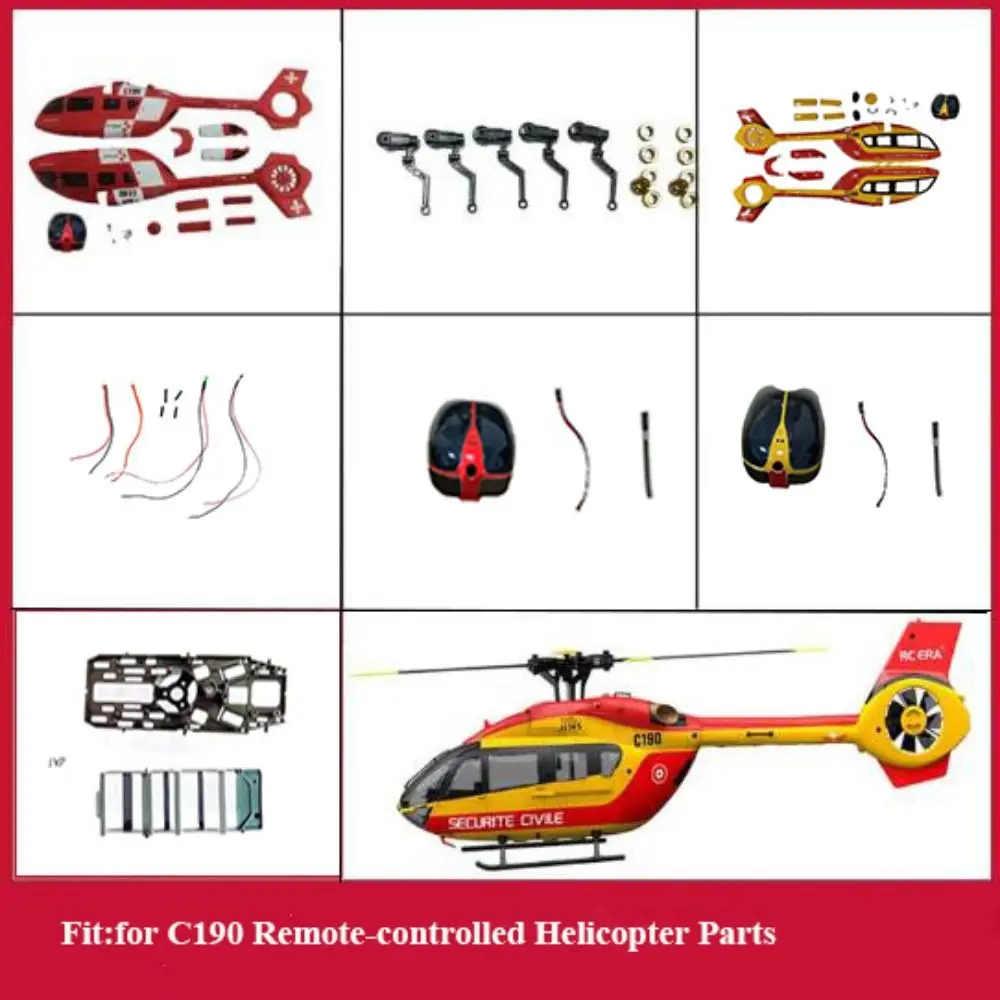 Uniwersalny helikopter zdalnie sterowany C190 DIY Części C190 Czarne Części Modelu Symulacyjnego H145 Akcesoria