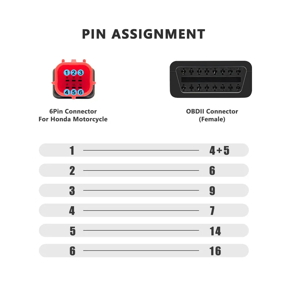 4Pin/6Pin Motorcycle OBD2 Adapter Cable for Honda 16Pin Diagnostic Extension Cable for Honda CBR CRF Motorbike view 6