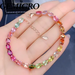 GEMICRO Colorful Tourmaline Bracelet Delicate Adjustable Natural Stones Pulsera Unique Women Bracelet
