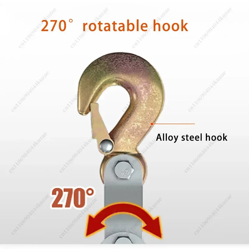FMT Galvanized Labor-Saving Pulley Block, 250KG Load Mini Manual Chain Hoist Portable Micro Lifting Small Crane Tool