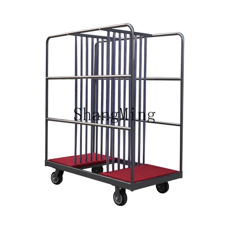 SM Glass Turntable Cart Restaurant Banquet Transportation Storage Trolley Hotel Lobby Transporter