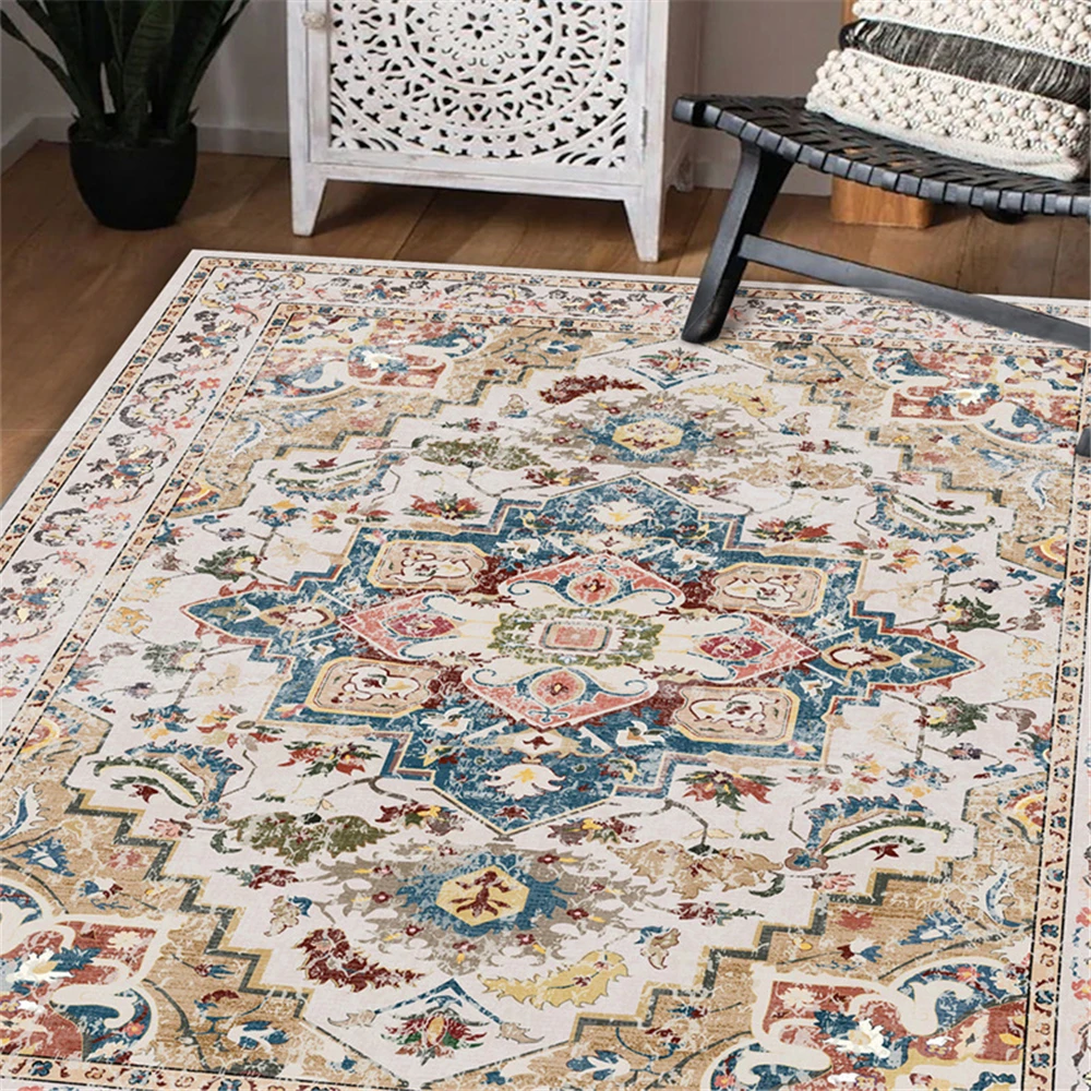 Ethnic Persian Style Bedroom Carpet Classical Retro Mats Large Area Living Room Decoration Rugs Cloakroom Lounge Rug Washable