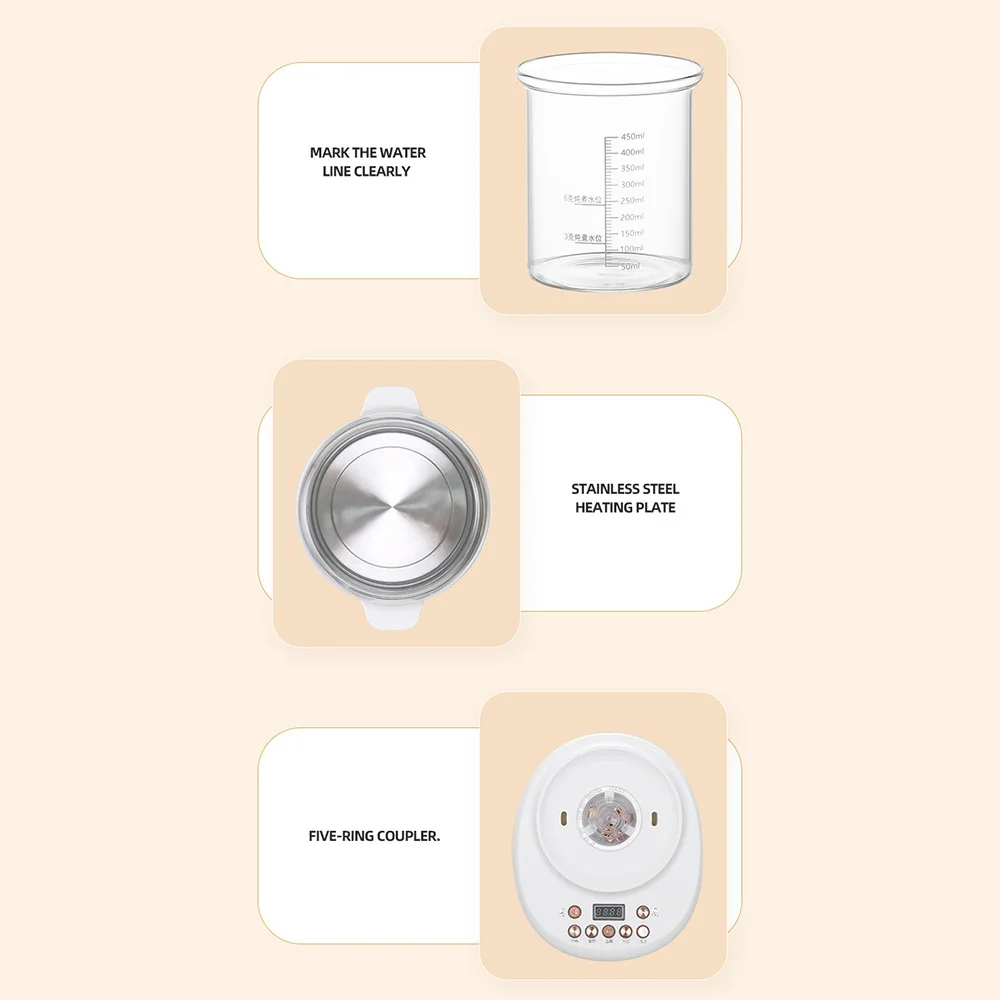 1L التلقائي متعددة الوظائف الصحة الحفاظ على وعاء إبريق القهوة وعاء الحلوى صانع غلاية كهربائية