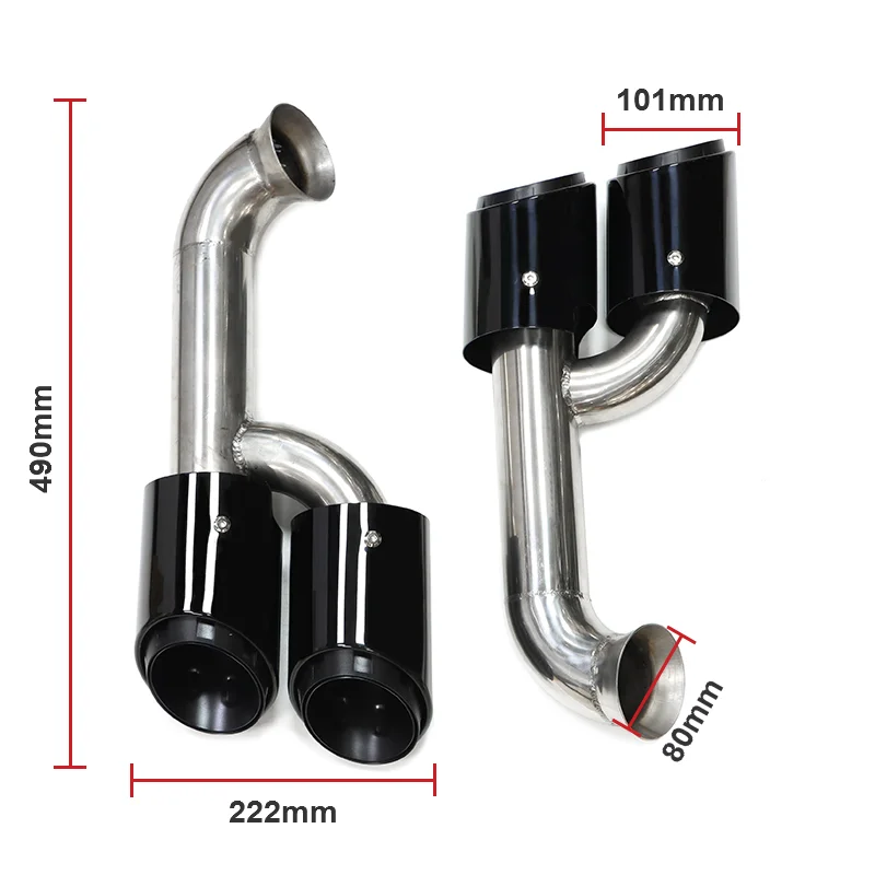 2pcs/lot Quad Exhaust Tip For Porsche Cayenne 957 2007-2010 Muffler Tip Tailpipe Exhaust System Nozzle view 5