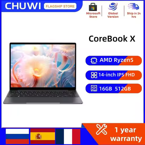 CHUWI CoreBook X Gaming Laptop 14 inch 2K IPS Screen AMD Ryzen5 16GB DDR4 RAM 512GB SSD Windows 11 Wifi6 Notebook Computer