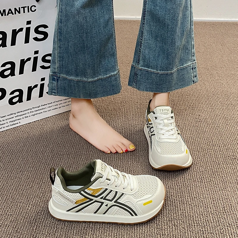 

Breathable Mesh Platform Sneakers for Women 2.5cm Thick Sole Comfortable Walking Shoes Non Slip Fashion Athletic Footwear