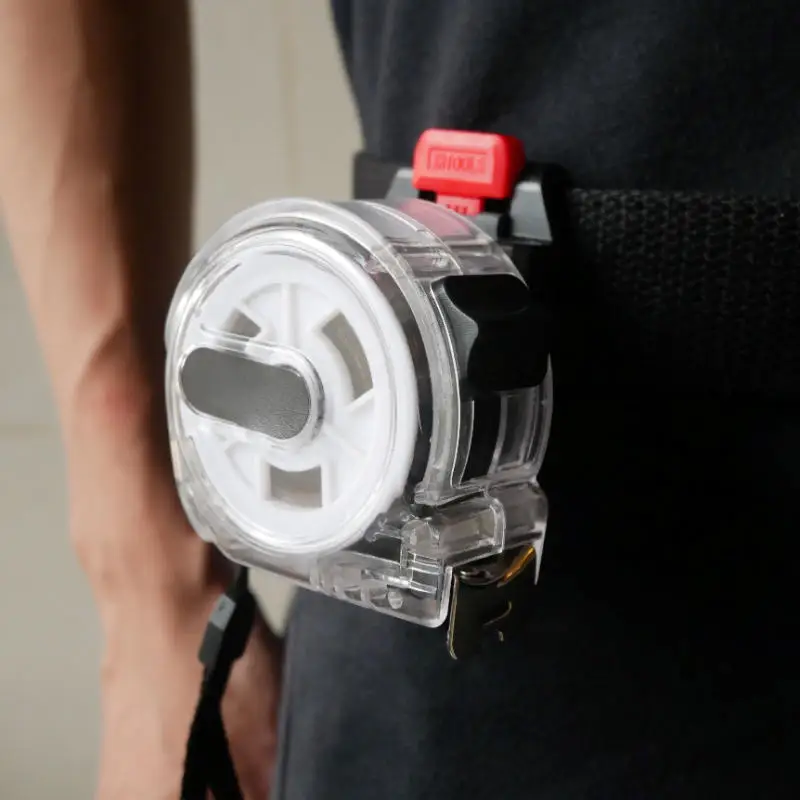 

Portable Tape Measure Holder with Quick Release Clip & Carabiner Belt Clip Tool Holster for Carpenters & DIY