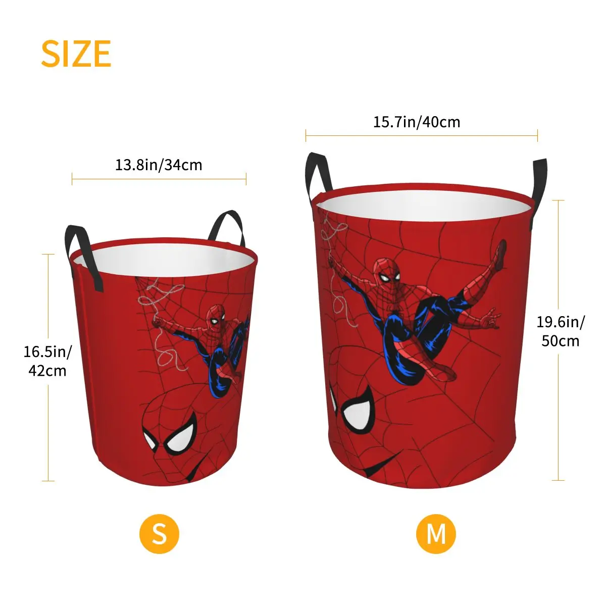 Custom Action Spider Man Comics Laundry Basket Collapsible Superhero Movie Baby Hamper for Nursery Toys Organizer Storage Bins