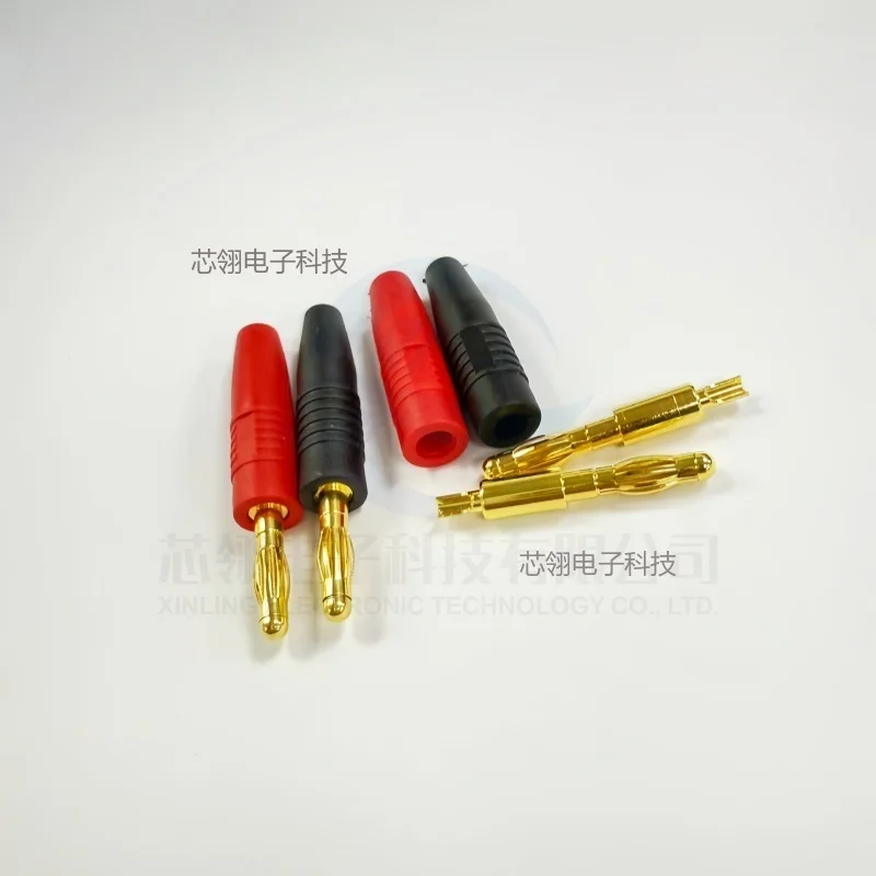 2pcs banana plug Gold-plated pure copper 4mm 2mm 3mm Plugs Gold Plated Musical Speaker Cable Wire Pin Banana Plug Connectors