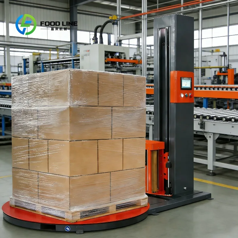 Customized Automatic Pallet Stretch Wrapping Machine Turntable Type Stretch Film Wrapper for Logistics Warehouse
