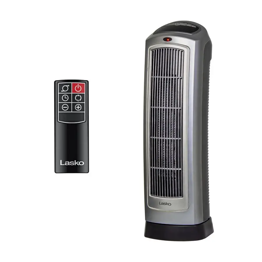 

Oscillating Digital Ceramic Tower Heater for Home with Adjustable Thermostat, Timer and Remote Control, 23 Inches, 1500W, Silve
