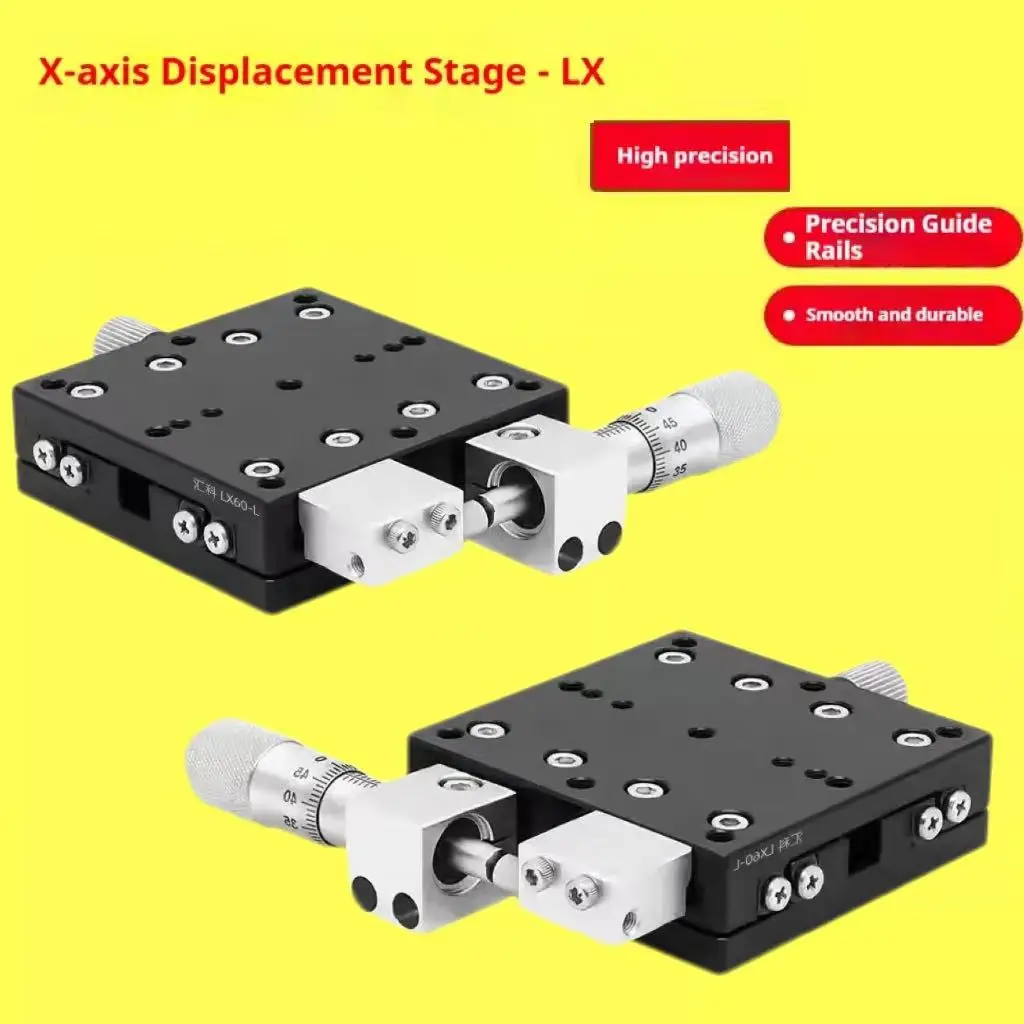 X Axis Manual Fine Adjustment Displacement Slide Table Precision Optical Linear Stage Cross Rail Workbench LX/LGX25 30 40 50 60