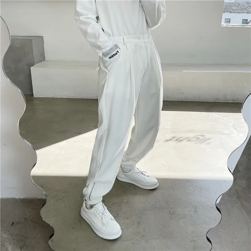 Summer New Korean Fashion Joker Bunched Trousers Spring Men's Loose Casual Suit Pants Hair Stylist Trend Male Jogger Sweatpants