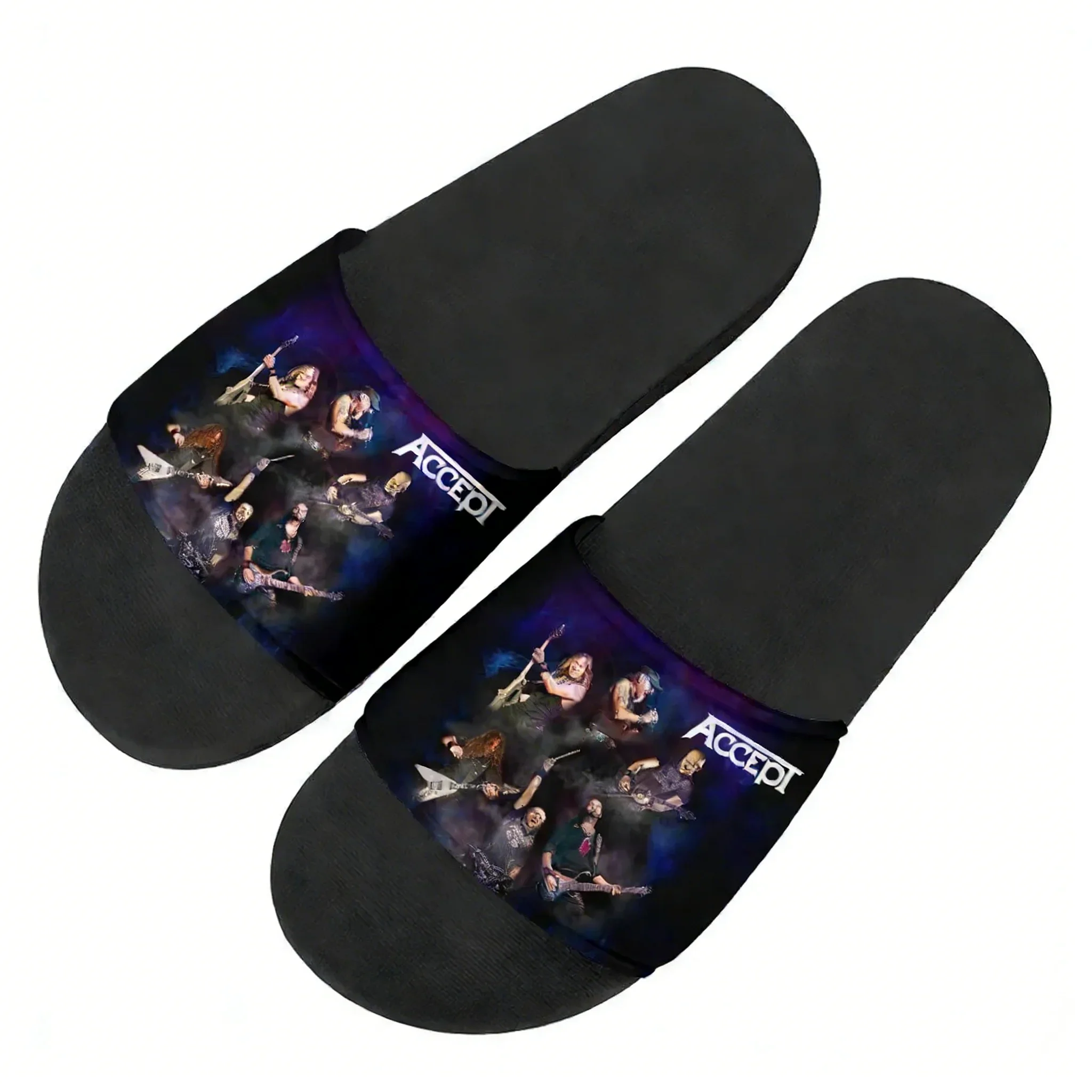 

Accept Band Flip Flops Men Women Teens Children Family Slippers Bathroom Beach Swimming Pool Sandals Shoe Customize Water Shoesc