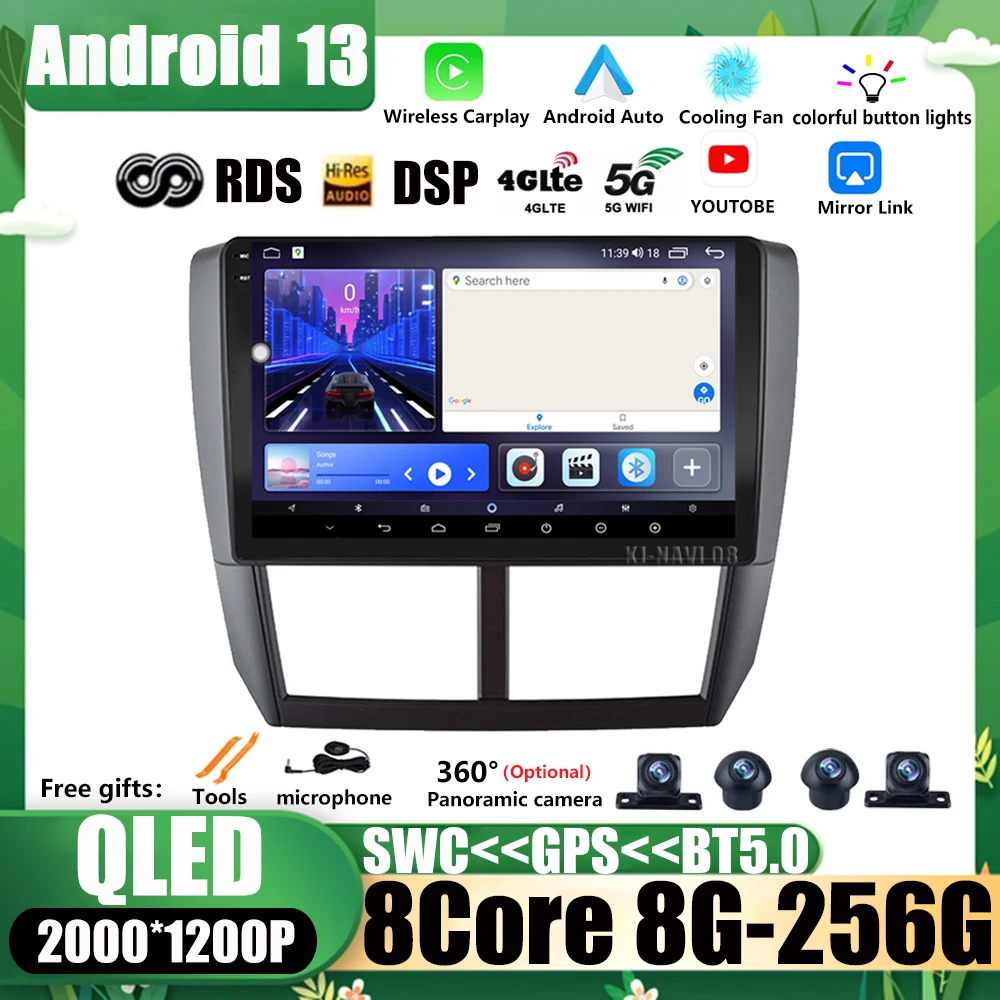 

Android 13 9 Inch DSP For Subaru Forester 3 SH 2007 - 2013 Impreza GH GE 2007 - 2011 Car Radio Stereo DSP MultimediaAuto Radio