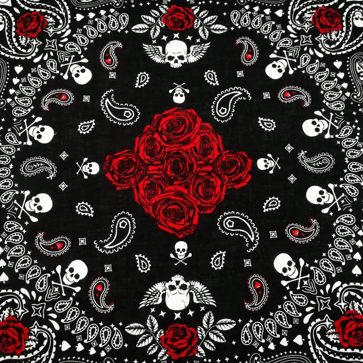 55X55cm New Square Scarf Hip Hop Red Paisley Bandana Headwear Hand Kerchief Hair Band Scarf Neck Wrist Wrap Band Headtie Gift