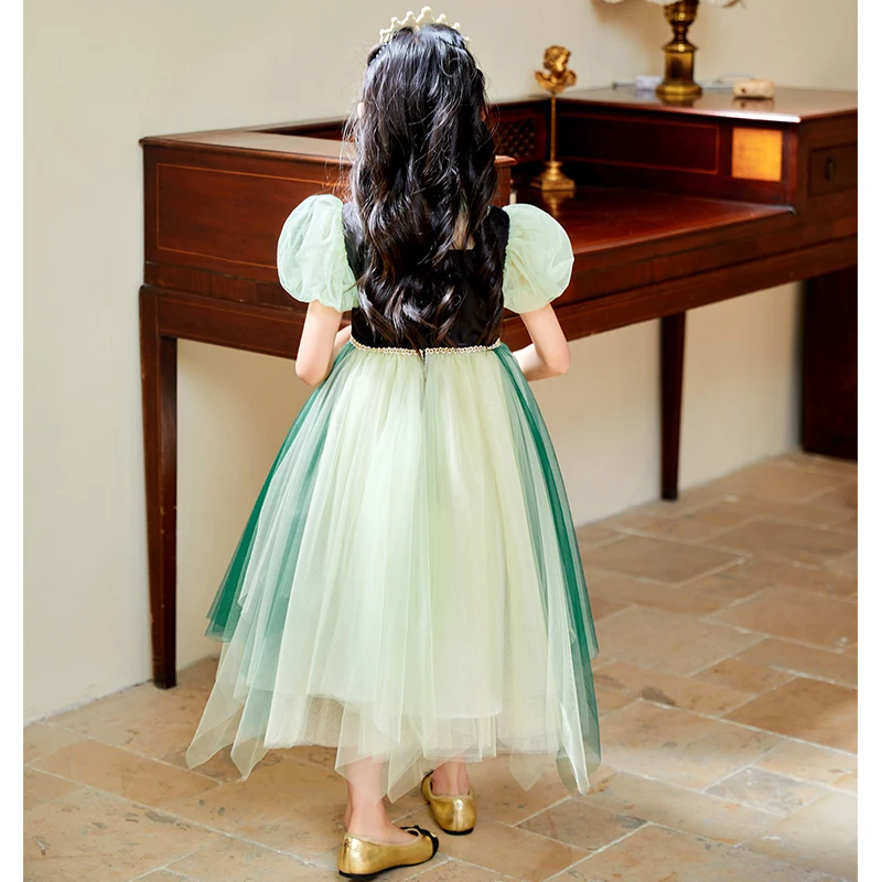 2024 Summer Fancy Girl Belle Princess Dress Festival Children Christmas Halloween Cosplay Party Beauty and Beast Fairy Costume