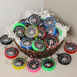 10Pcs Outdoors Compass Camping Hiking Pocket Brass Keychain Scientific Experiment Toy for Kids Birthday Party Favors School Gift