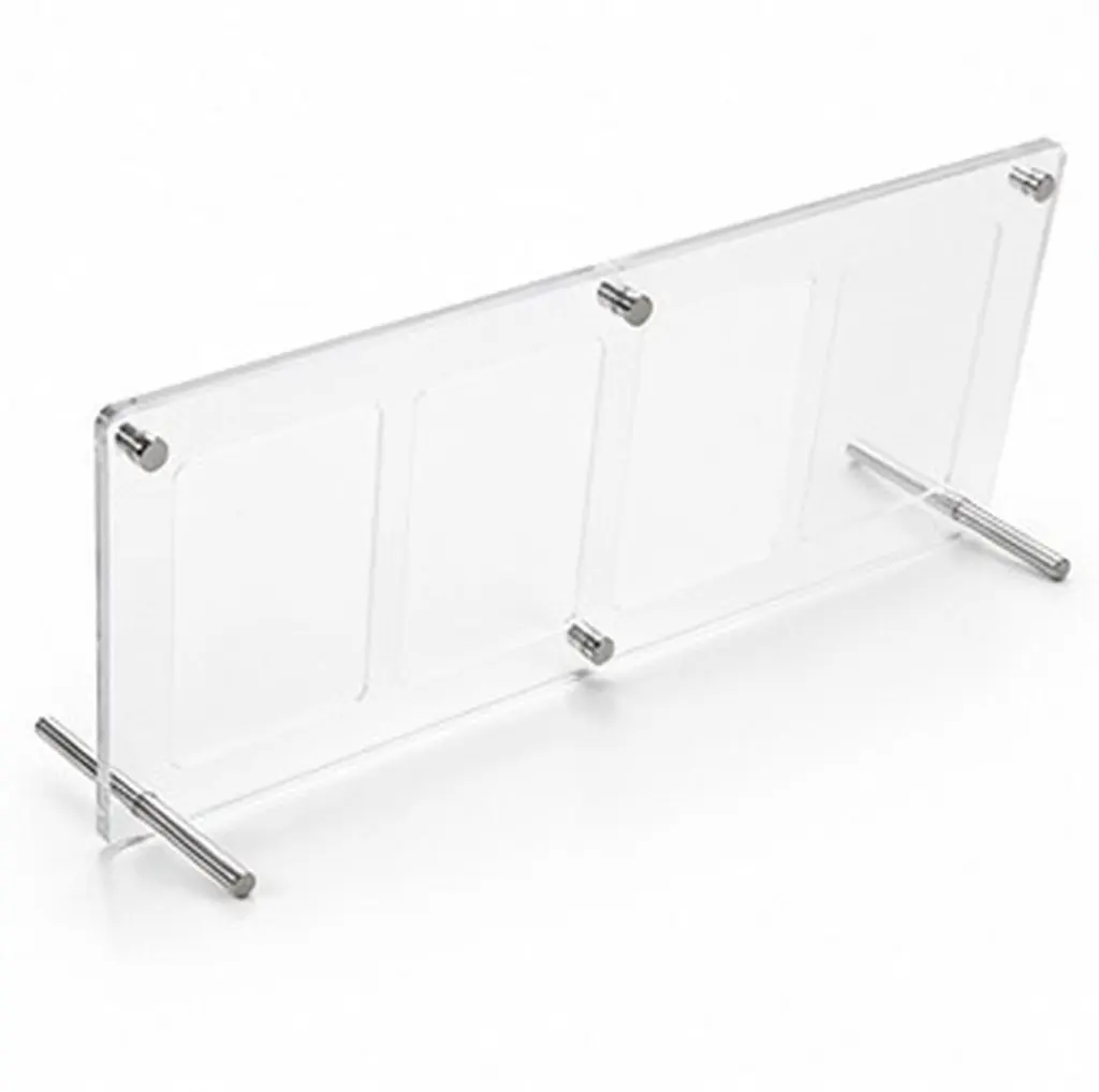 4-Slot Acrylic Display Frame Clear Floating Picture Holder for Cards Instant Photos Desk Shelf Home Office Modern Collage