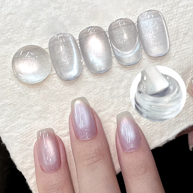 Nascido bonito 10ml gato branco gel magnético polonês ultra brilho embeber fora unhas verniz gel para manicure de natal diy em casa