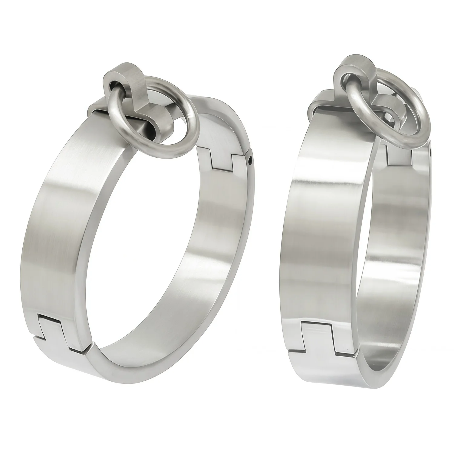 Matt Brushed Stainless Steel Wrist Ankle Cuffs Lockable with Screw Slave Bangle Bracelets Jewelry
