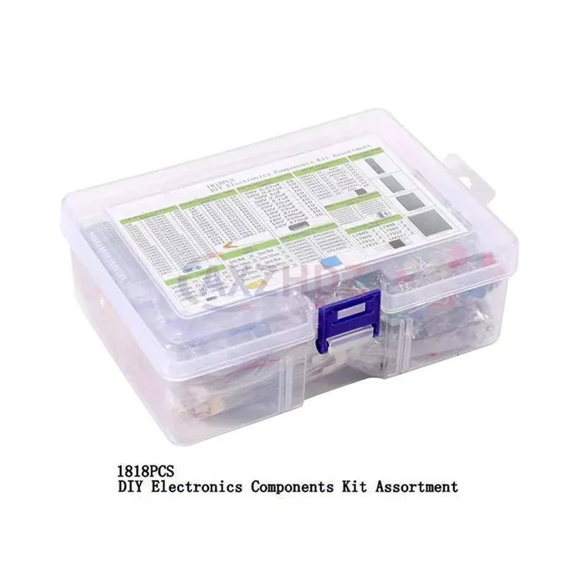 1818PCS Electronic Components Kit T0-92 LED Transistors PCB Board RM065 Diodes DIP-IC Common Capacitors Resistors
