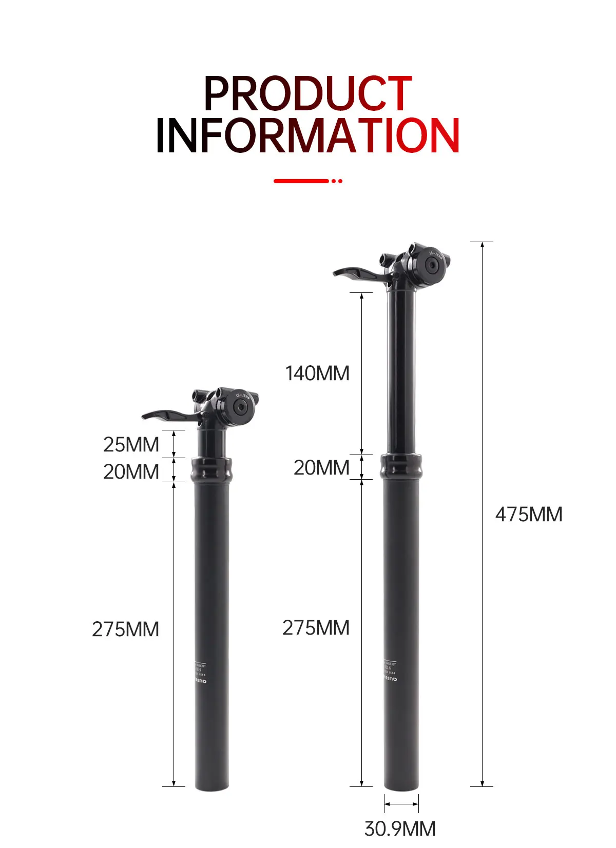 TESNO MTB Rennrad Sattelstütze Dropper Manuelle Reise Höhenverstellbare hydraulische Federung 30,9/31,6 Fahrradstütze – Detail 4