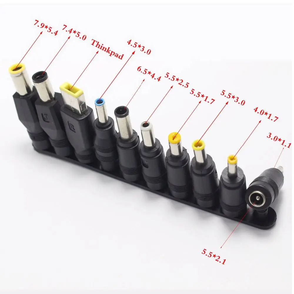 

Tips Power Jack DC To Multi-type Male Converter Charger Connectors Laptop Adapter