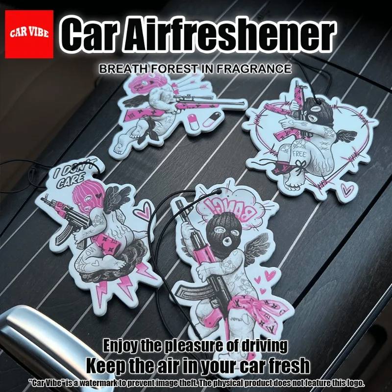 TATOO Cupid GANSTA design, car air freshener Car Aromatherapy Pendant - Rearview Mirror Aromatherapy Tablets, Gift for Friends