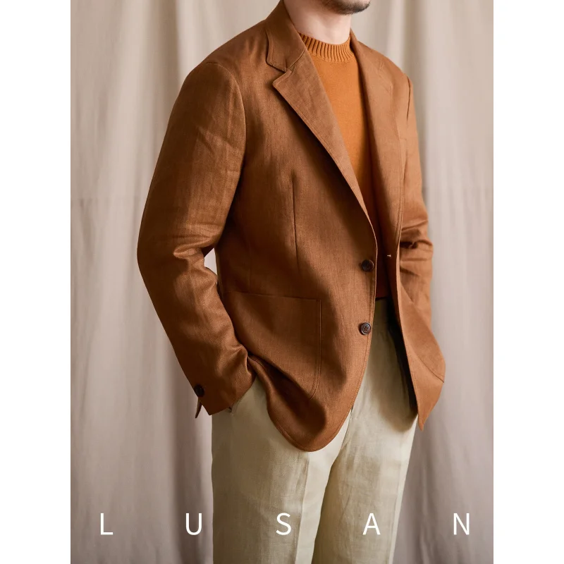 Summer without structure100%Linen casual blazer, breathable and lightweight, commuter suit for men