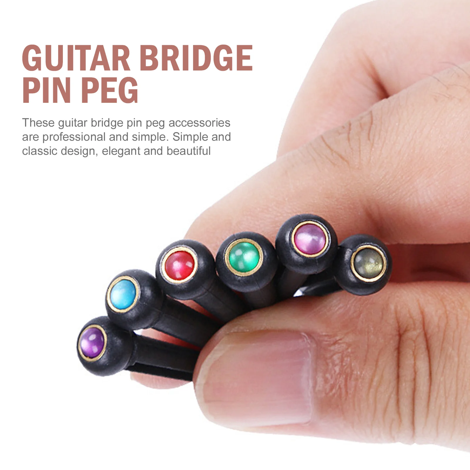 

6 Pcs String Cone Guitar Pegs Acoustic Bridge Parts Pin for Classical Plastic Steel