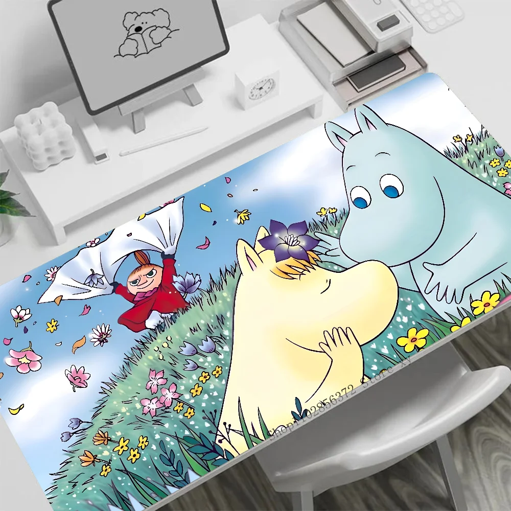 Милый коврик для мыши, большой игровой коврик для мыши, утолщенный коврик для компьютерной клавиатуры LockEdge, настольный коврик M-Moomin-n