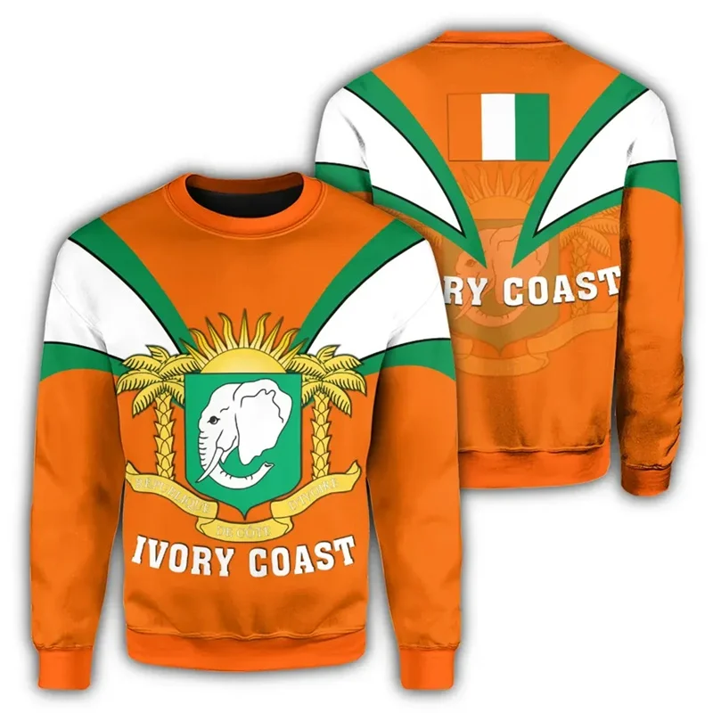 

Ivory Coast Flag Map Graphic Sweatshirts For Men Clothes Fashion Women Sweater Casual Male Streetwear Autumn Pullovers Tracksuit