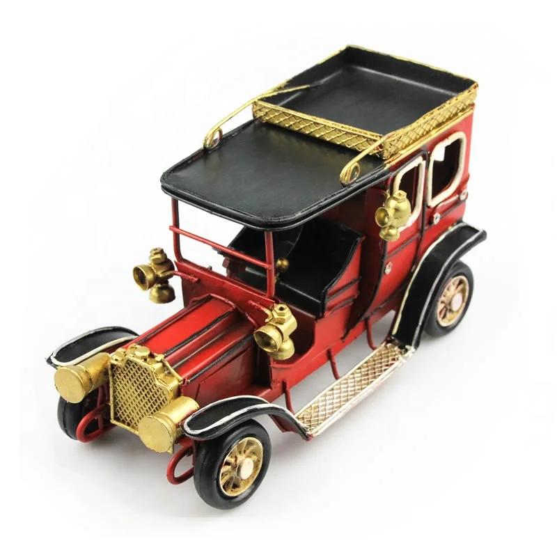 

Vintage metal crafts home decoration retro ome desk office decoration gift red iron crafts antique car model