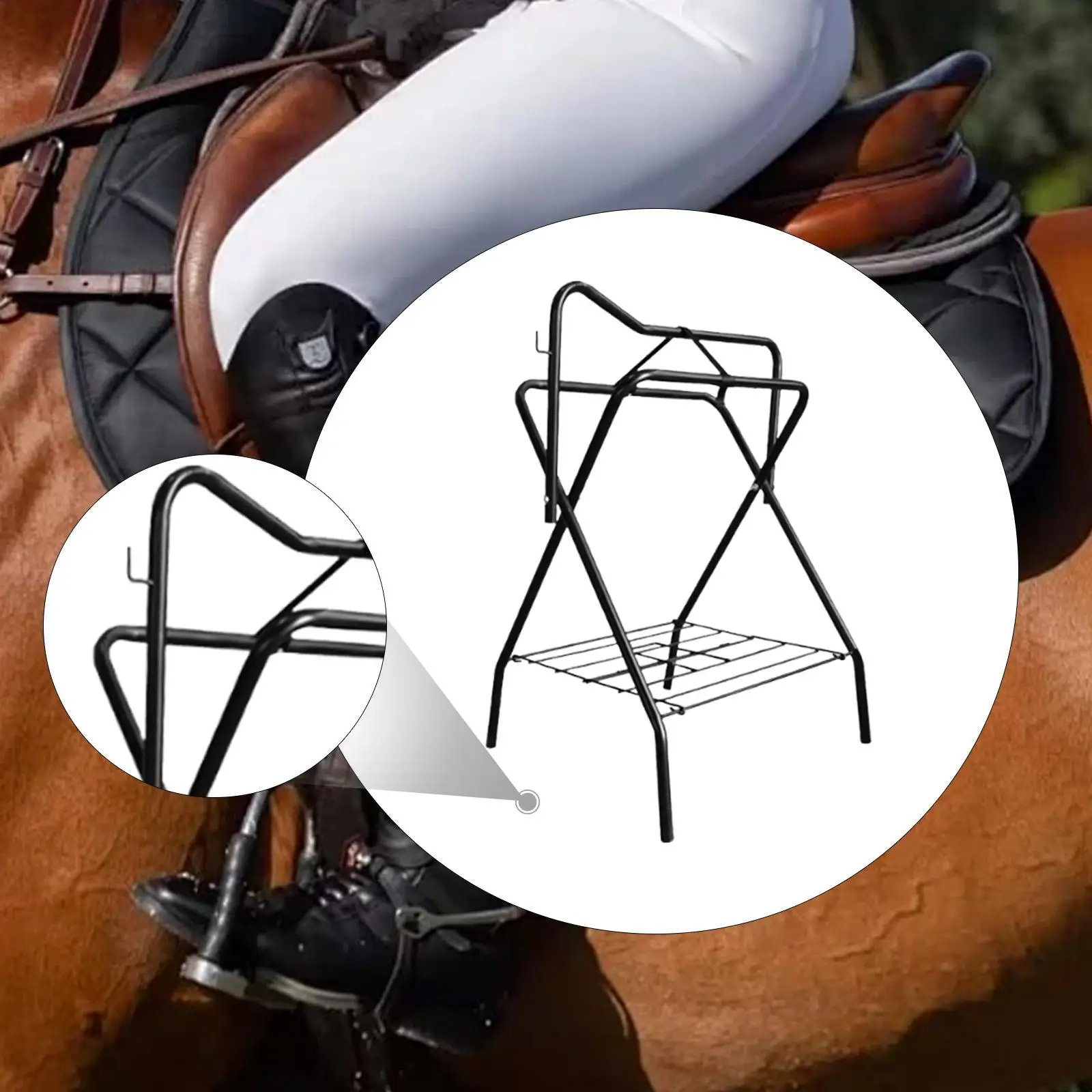 

Портативная стойка для седла, стоячий держатель для седла, сверхмощный, складной аксессуар для конного оборудования