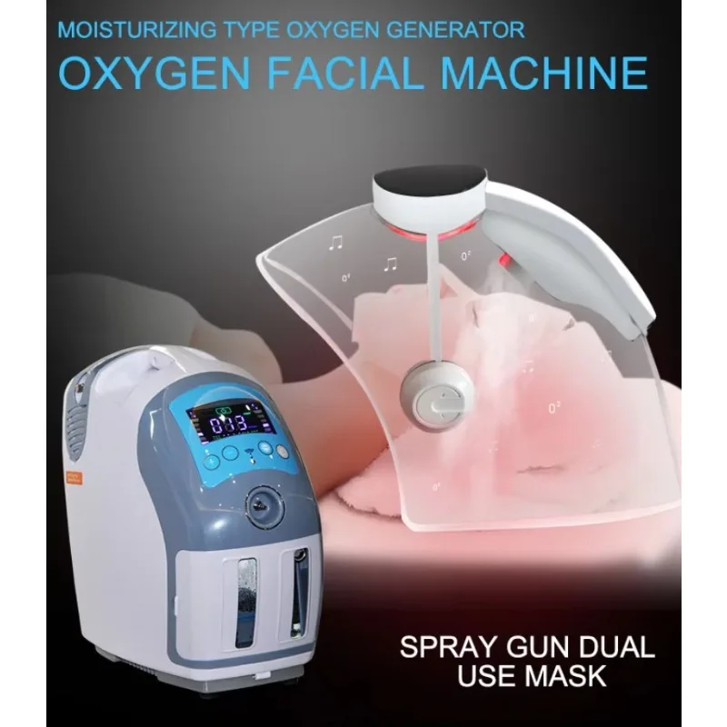 2‑in‑1 LED Facial Steam Beauty Helmet, Moisturizing Face Sprayer Machine, Multi‑Color Light Home Skin Care Device