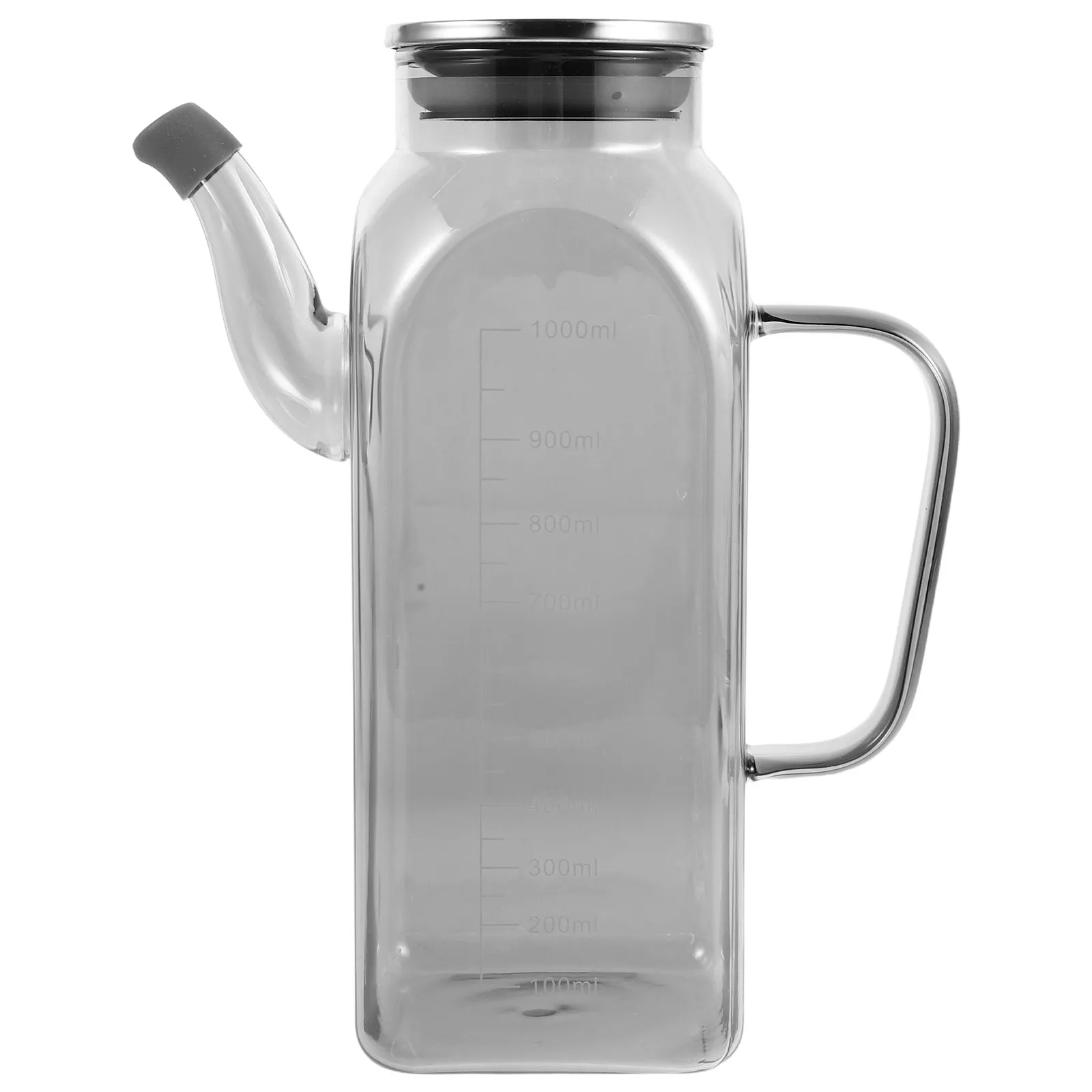 Glass Oil Dispenser Bottle Square Design Leakproof Silicone Seal Easy Refill Vinegar Container Olive Oil Pourer