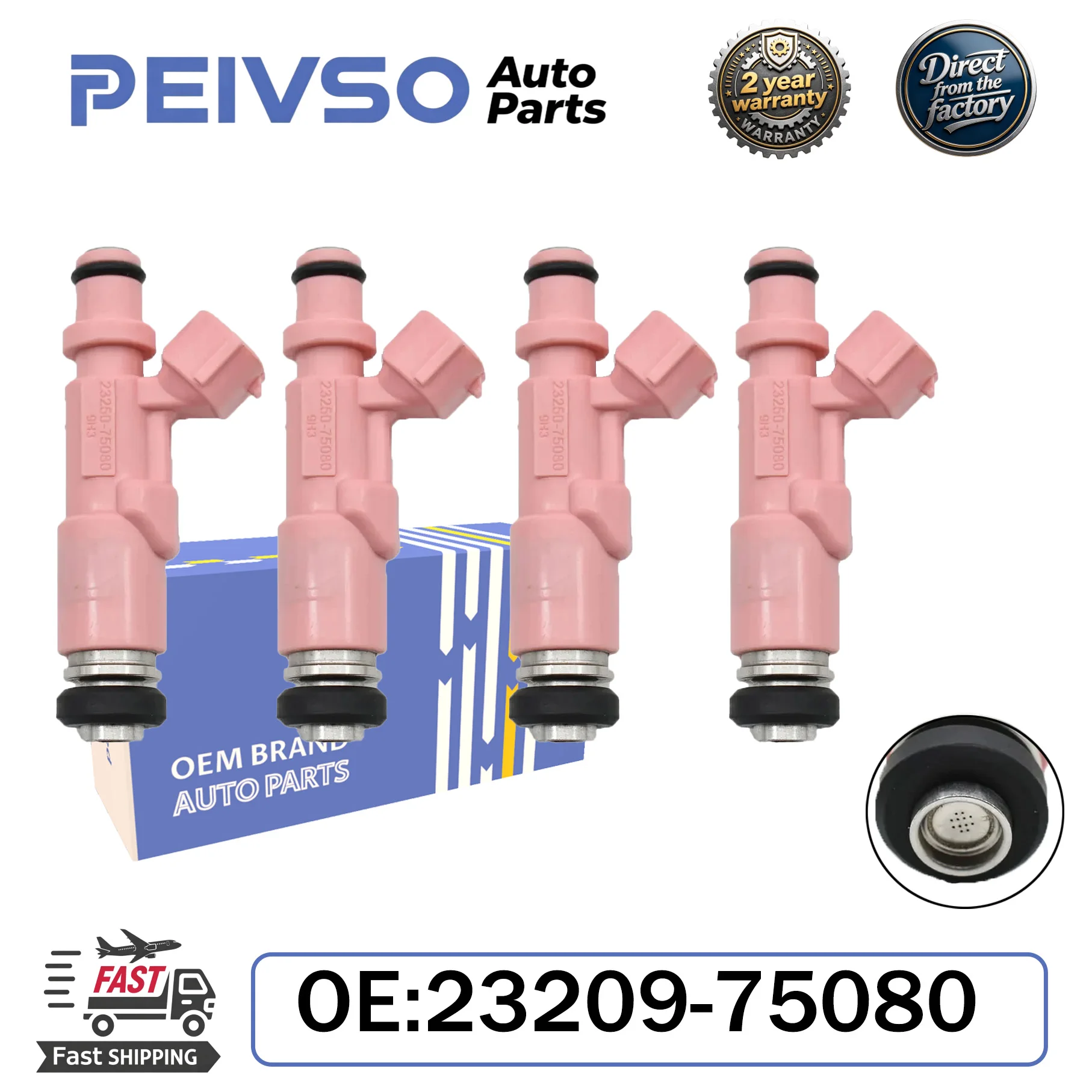 PEIVSO 4pcs/lot Fuel Injectors 23250-75080 23209-79135 For 1999-2004 Toyota 4Runner Tacoma 2.4L 2.7L L4 Engine codes 2RZFE 3RZFE