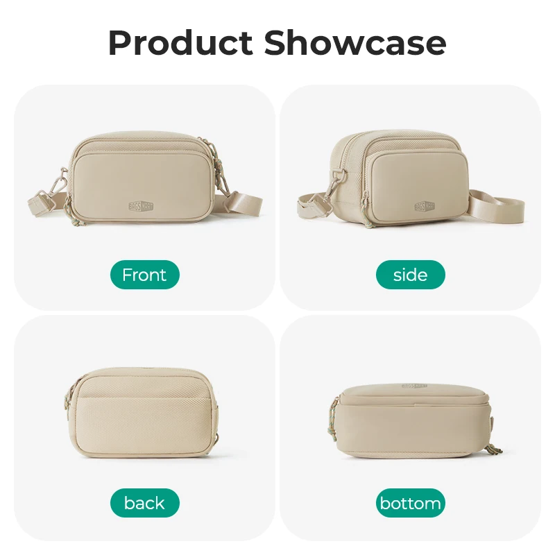 BAGSMART レディース クロスボディバッグ ワークアウト カジュアル ショルダーバッグ ハンズフリー ウォレット ベルトバッグ 大容量 メンズ アウトドア ファニーパック