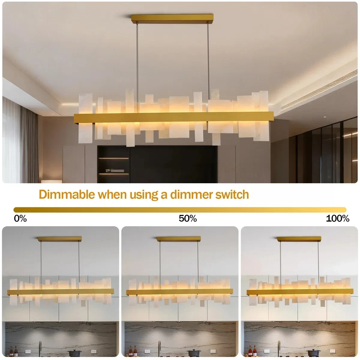 Spanish Marble Pendant Light Dining Table Alabaster Led Ceiling Chandeliers For Kitchen Living Room Bedroom Villa Hanging Lamp - view 5