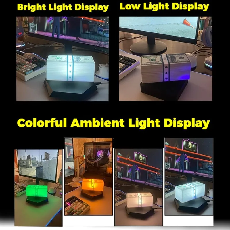 Magnetic Floating Golden Lamp Maglev Money Decor Light Creative Ornament Gift for Client Friend Holiday Decorations