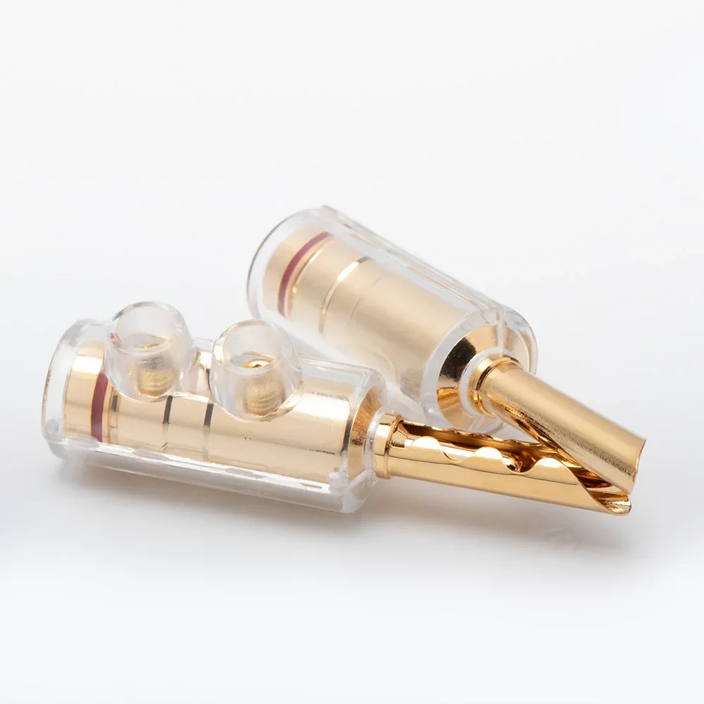 Preffair BA1475G/R Rhodium/Gold Plated BFA Z-type Banana Connector Plugs for DIY Hifi Audio AMP CD Player Speaker Cable