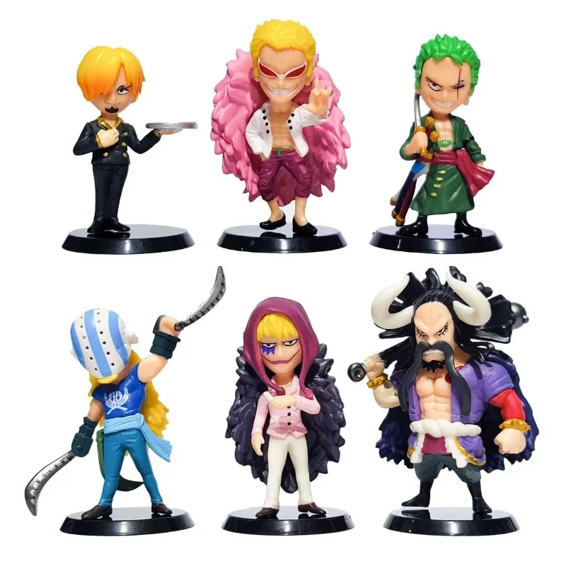 

6pcs/set One Piece Monkey D. Luffy Nami Roronoa Zoro Tony Tony Chopper Anime Figure Q Ver. PVC Figures Toys Dolls Kid Gift