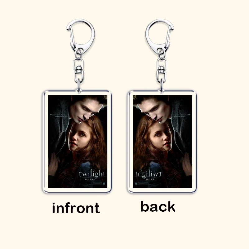 Twilight Vampire Movie Keychain for Accessories Bag Bella Swan Edward Cullen Eclipse Pendant Key Chain Keyring Jewelry Fans Gift