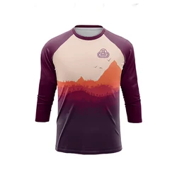 Cycling Jersey 3/4 Sleeve Enduro Motocross Jersey MTB Downhill Mountain Bike DH Maillot Ciclismo Hombre Quick Drying Shirt
